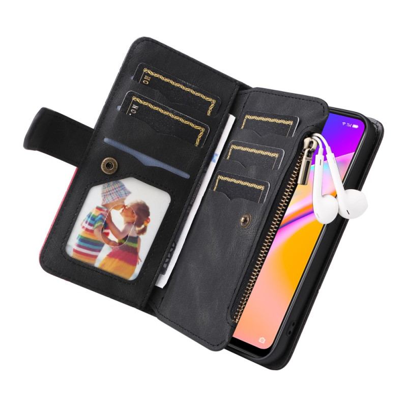 Housse Oppo A94 5G Bicolor Porte-monnaie avec Lanière