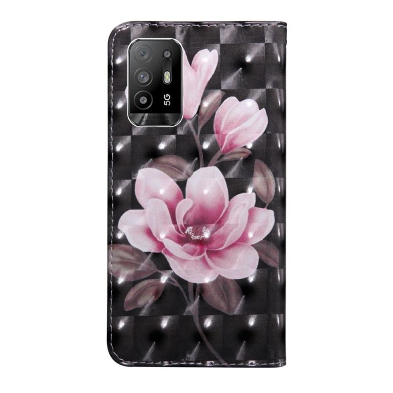 Housse Oppo A94 5G Fleurs avec Lanière