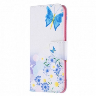 Housse Oppo A94 5G Papillons et Fleurs Peints