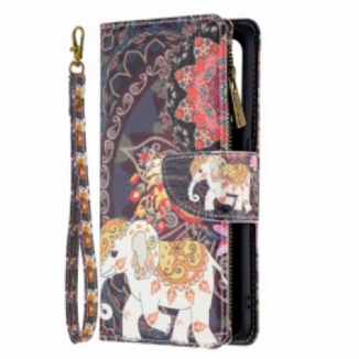 Housse Oppo A94 5G Poche Zippée Éléphant