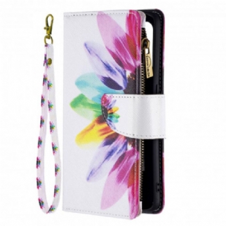Housse Oppo A94 5G Poche Zippée Fleur