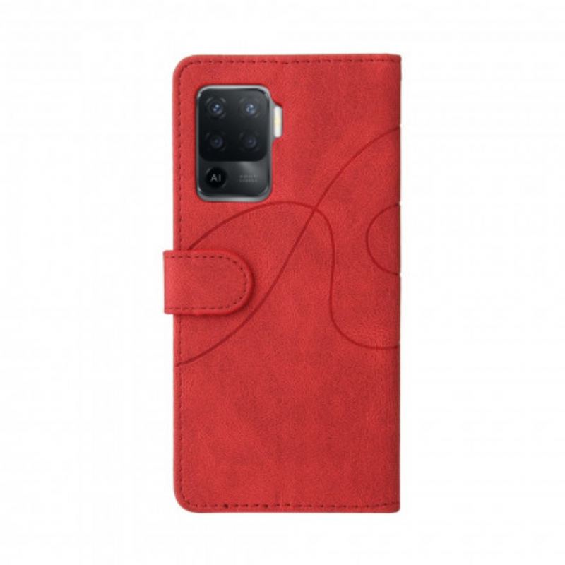 Housse Oppo A94 5G Simili Cuir Bicolore Signature