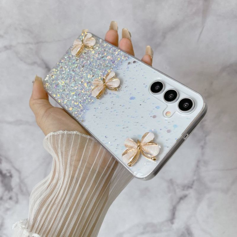 Coque Samsung Galaxy S24 FE Phosphorescente Papillons 3D