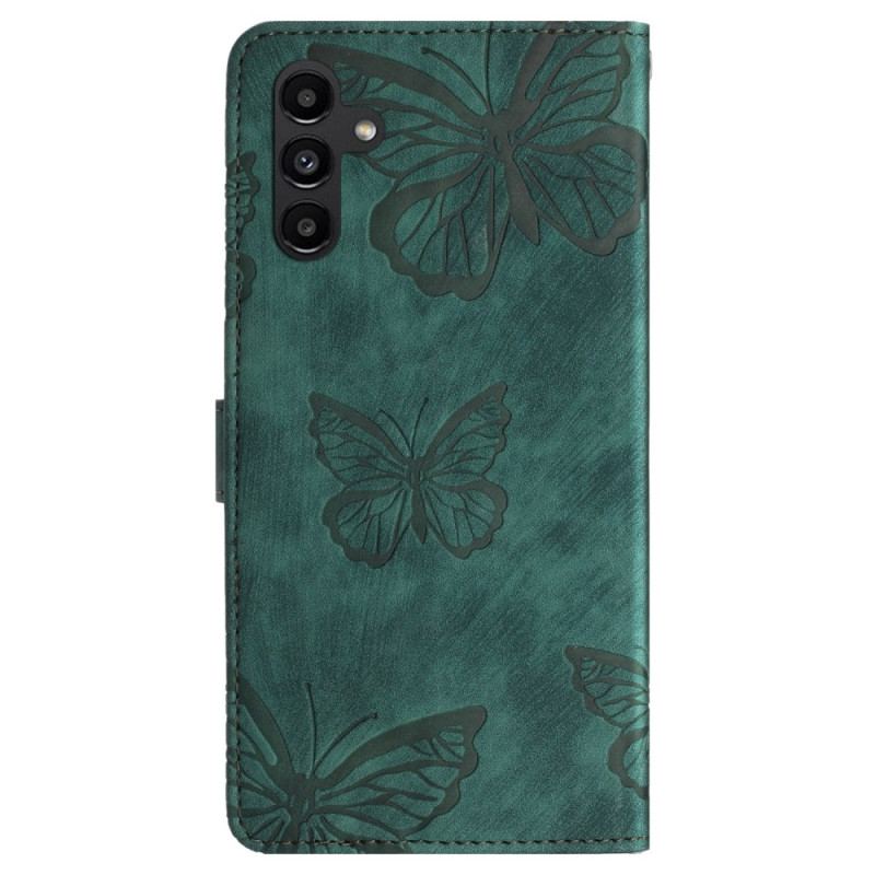 Housse Samsung Galaxy S24 FE Effet Daim Motif Papillons