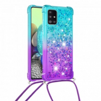 Coque Samsung Galaxy A71 5G Silicone Paillettes et Cordon