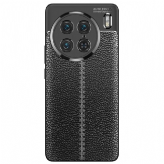 Coque Vivo X90 Pro Effet Cuir Litchi Double Line