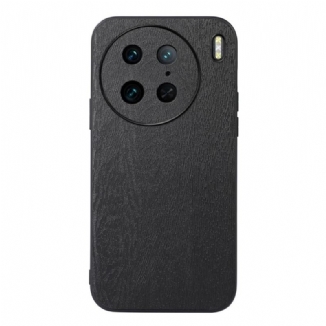 Coque Vivo X90 Pro Simili Cuir Effet Bois