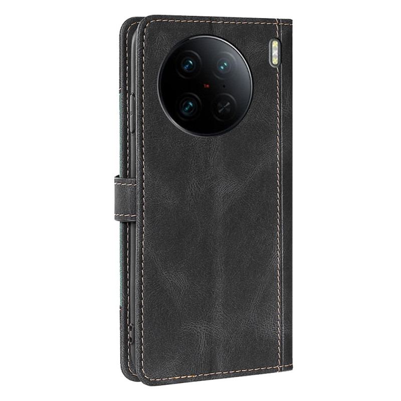 Housse Vivo X90 Pro Simili Cuir Bicolore Stylish