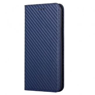 Flip Cover Samsung Galaxy S23 Plus 5G Style Fibre Carbone à Lanière