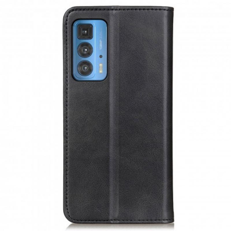 Flip Cover Motorola Edge 20 Pro Cuir Fendu Design