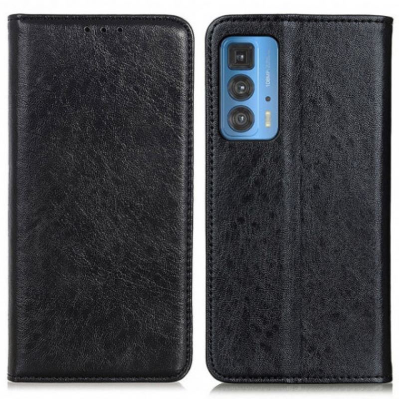 Flip Cover Motorola Edge 20 Pro Cuir Fendu Texturé