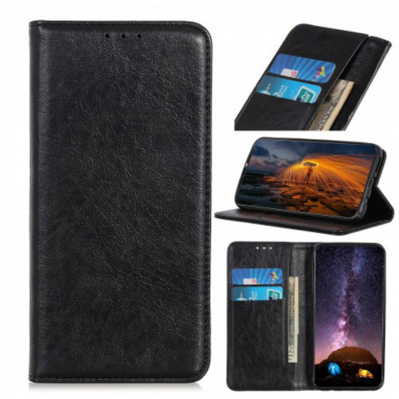 Flip Cover Motorola Edge 20 Pro Cuir Fendu Texturé