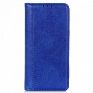 Flip Cover Motorola Edge 20 Pro Version Cuir Litchi Fendu