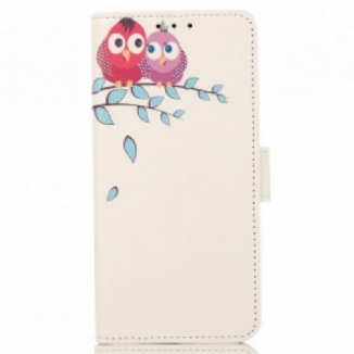 Housse Motorola Edge 20 Pro Couple De Hiboux Sur l'Arbre