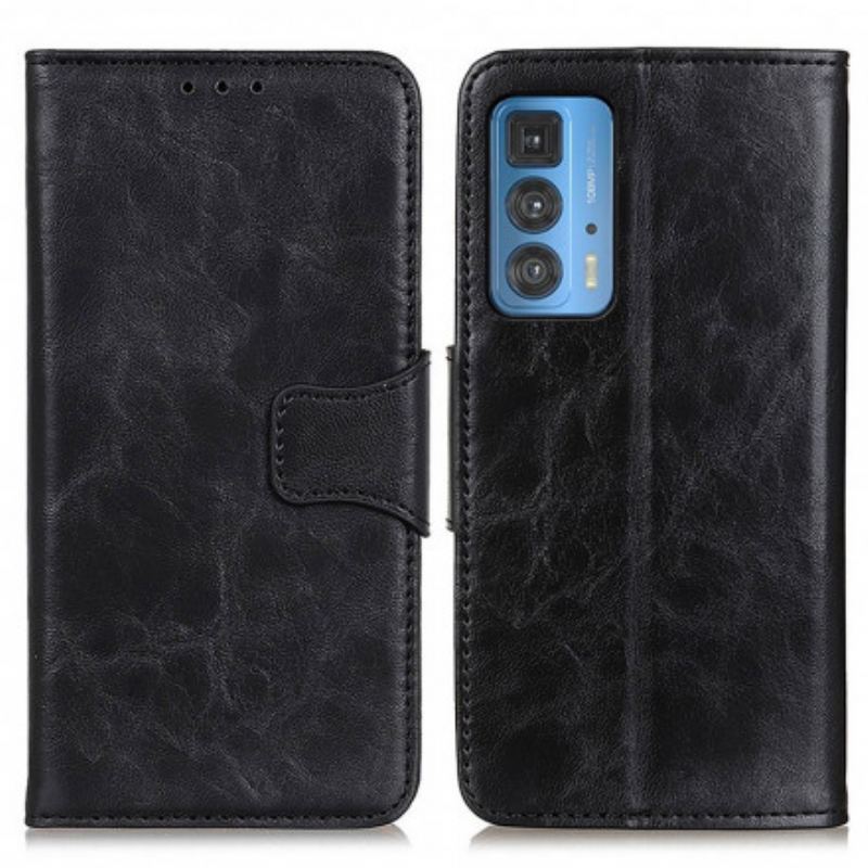Housse Motorola Edge 20 Pro Cuir Fendu Fermoir Réversible