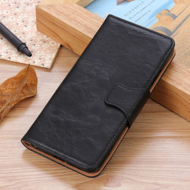 Housse Motorola Edge 20 Pro Cuir Fendu Fermoir Réversible