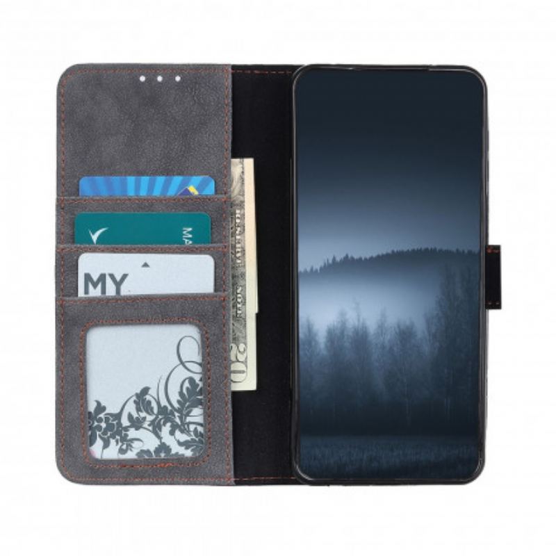 Housse Motorola Edge 20 Pro Cuir Fendu Rétro KHAZNEH