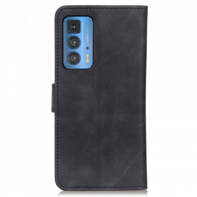 Housse Motorola Edge 20 Pro Effet Cuir Vintage KHAZNEH