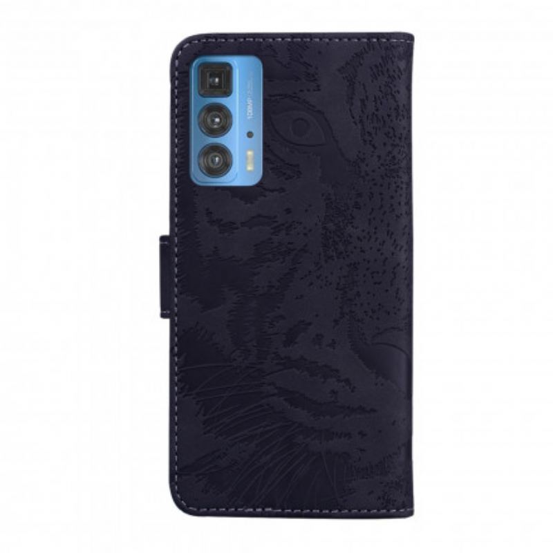 Housse Motorola Edge 20 Pro Empreinte Face de Tigre