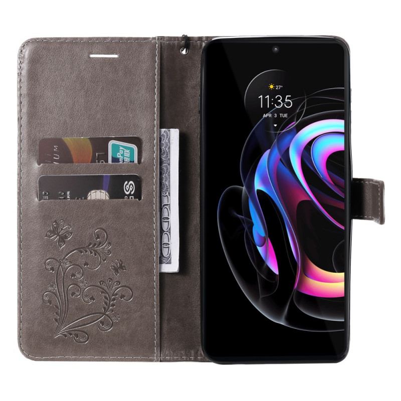 Housse Motorola Edge 20 Pro Papillons Géants à Lanière