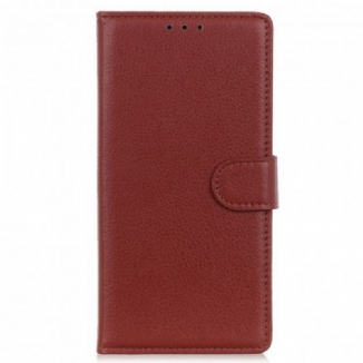 Housse Motorola Edge 20 Pro Simili Cuir Litchi Traditionnel