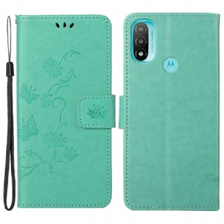 Housse Moto G71 5G Papillons et Fleurs D'Asie