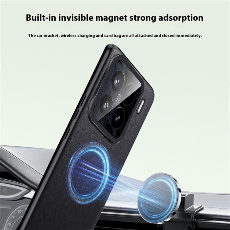 Coque Xiaomi 15 Compatible MagSafe Effet Cuir