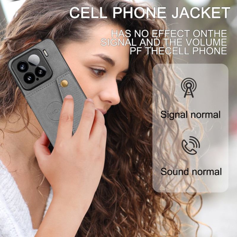 Coque Xiaomi 15 Effet Cuir avec Porte-cartes et Support