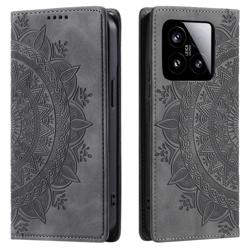 Flip Cover Xiaomi 15 Effet Daim Mandala