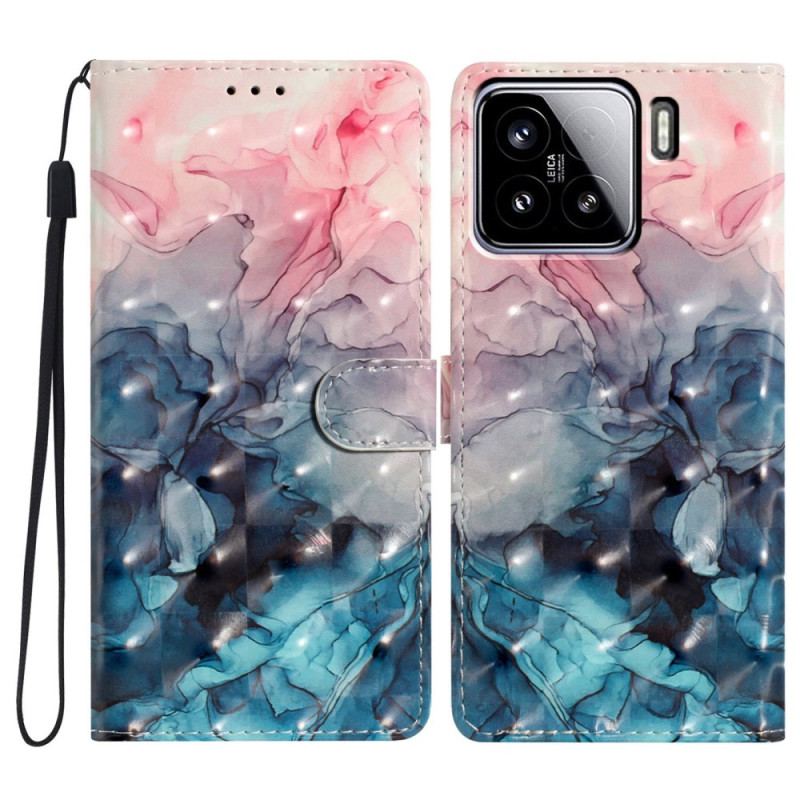 Housse Xiaomi 15 Marbre Rose et Bleu