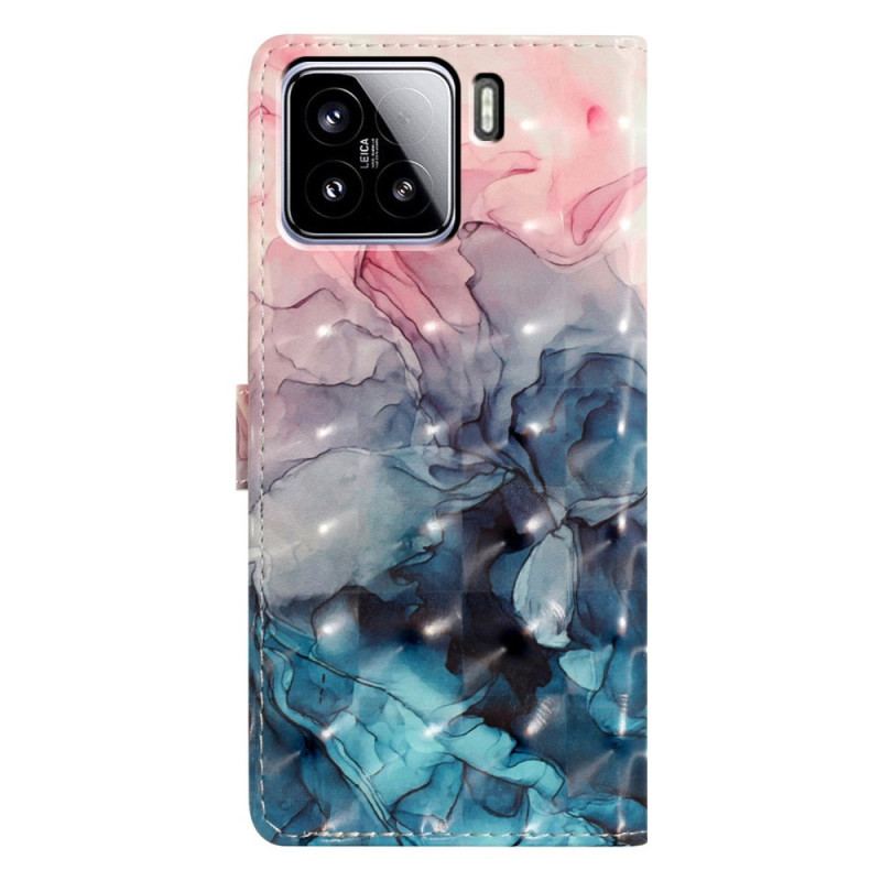 Housse Xiaomi 15 Marbre Rose et Bleu