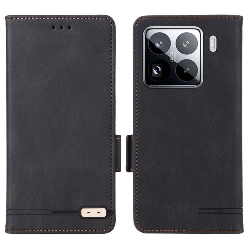 Housse Xiaomi 15 Portefeuille avec Décoration Métallique