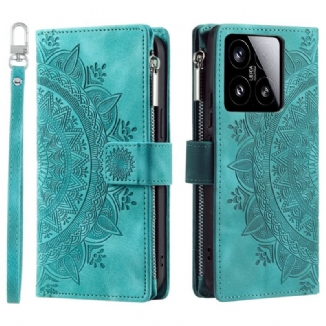 Housse Xiaomi 15 Portefeuille Effet Daim Mandala