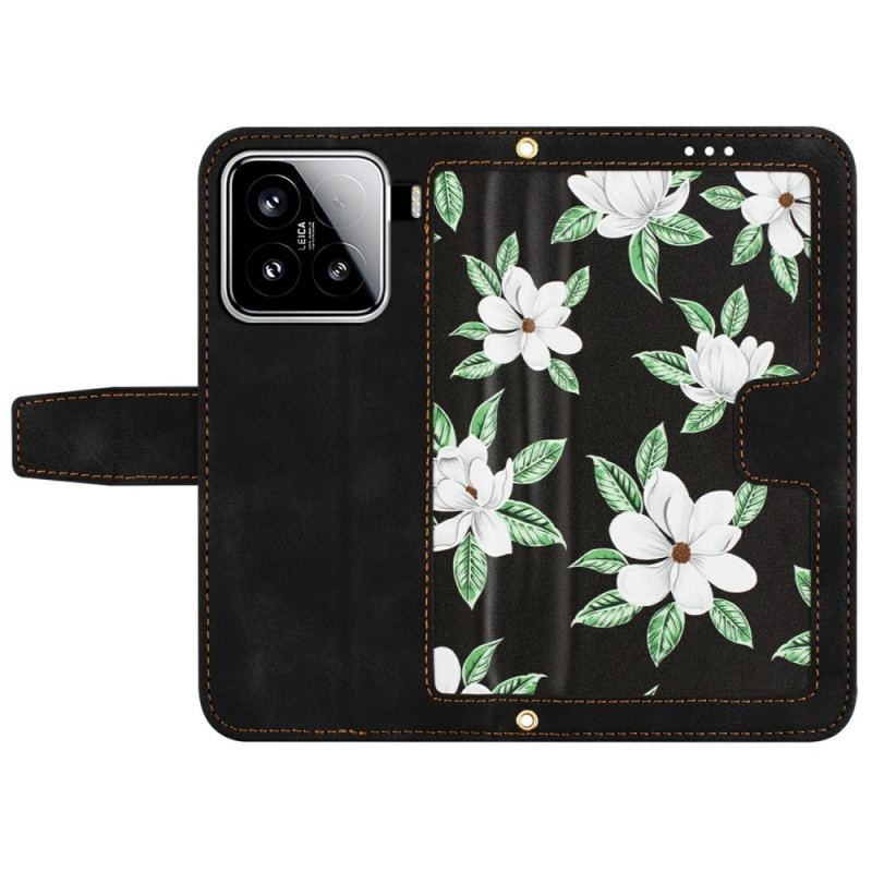 Housse Xiaomi 15 Portefeuille Floral