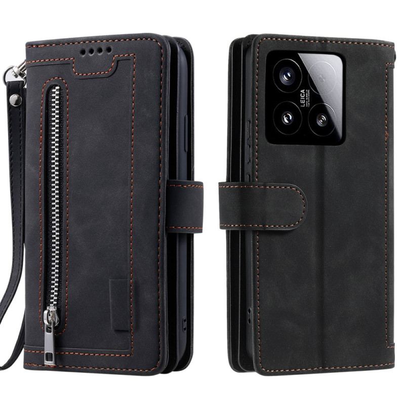 Housse Xiaomi 15 Portfeuille avec Fermeture Éclair