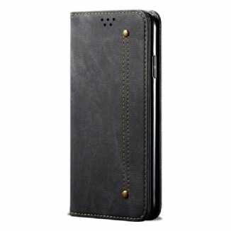Flip Cover Huawei P Smart S Tissu Jeans