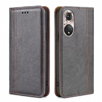 Flip Cover Honor 50 Pro / Huawei Nova 9 Pro Cuir Litchi Fendu Coutures