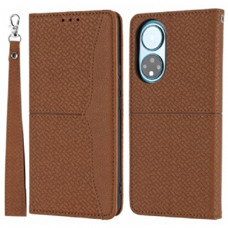 Housse Honor 50 Pro / Huawei Nova 9 Pro Style Cuir Tissée à Lanière