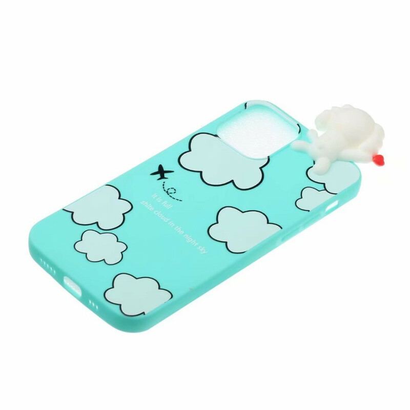 Coque iPhone 13 Mini 3D Chien dans les Nuages