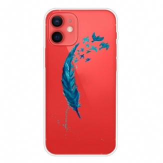 Coque iPhone 13 Mini Belle Plume Bleue