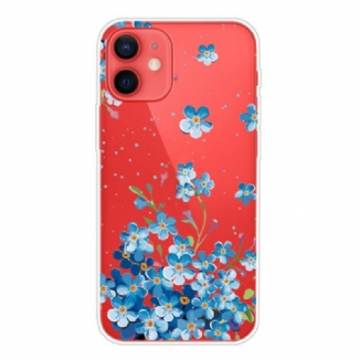 Coque iPhone 13 Mini Bouquet de Fleurs Bleues