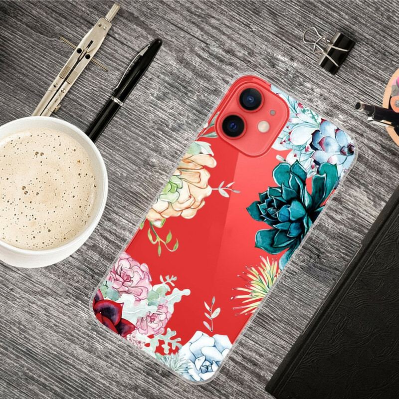 Coque iPhone 13 Mini Fleurs Aquarelle
