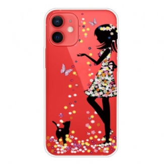 Coque iPhone 13 Mini Jeune Fille Fleurie