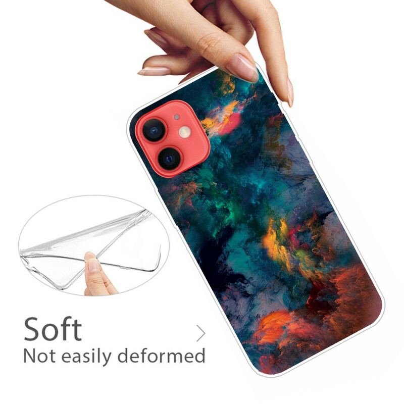 Coque iPhone 13 Mini Nuages Colorés