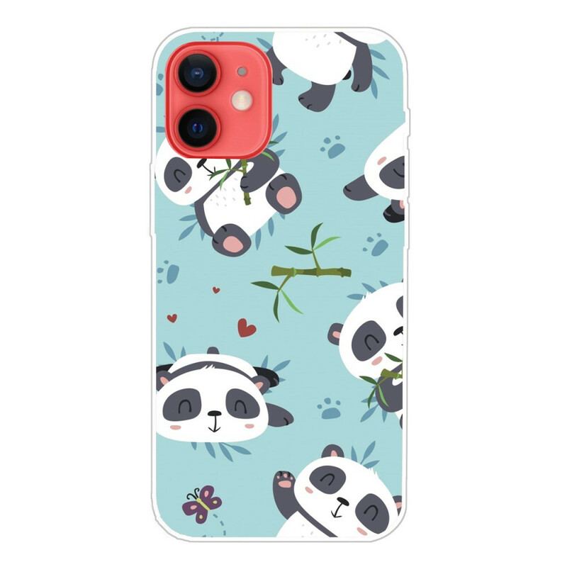 Coque iPhone 13 Mini Tas de Pandas