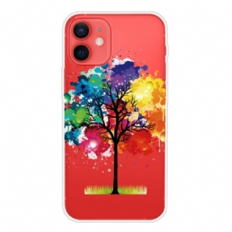 Coque iPhone 13 Mini Transparente Arbre Aquarelle