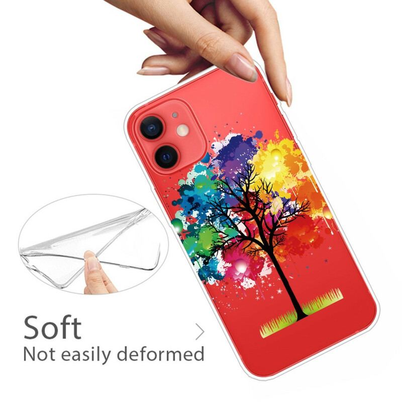 Coque iPhone 13 Mini Transparente Arbre Aquarelle