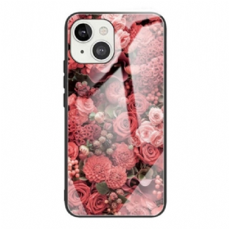 Coque iPhone 13 Mini Verre trempé Fleurs Roses