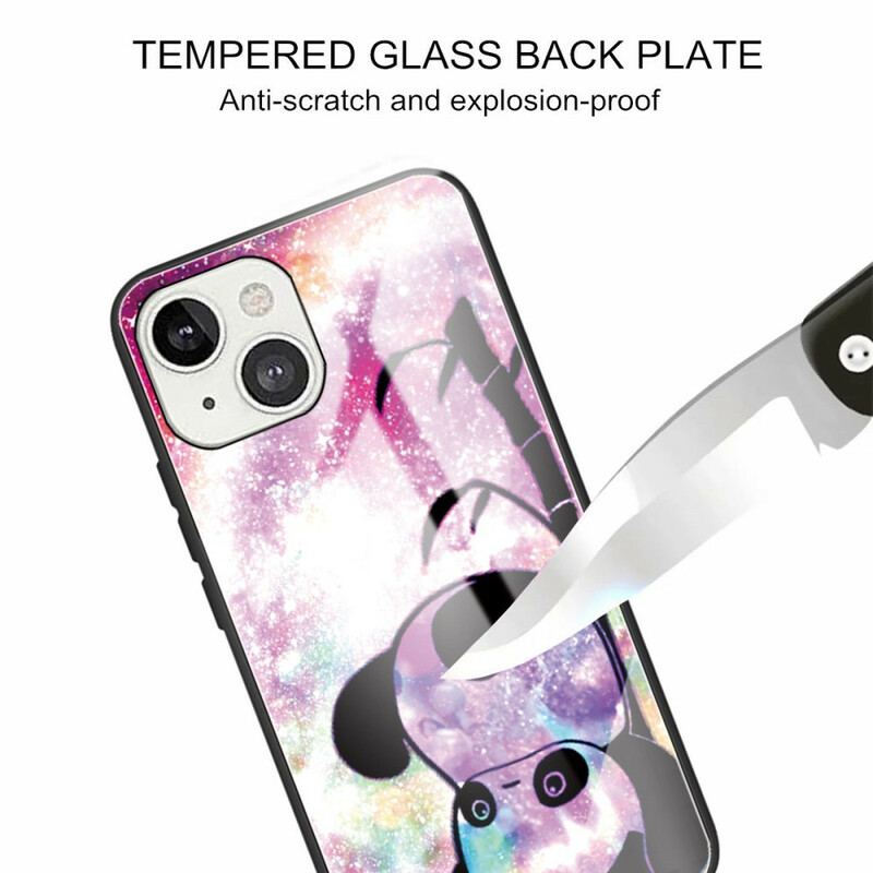 Coque iPhone 13 Mini Verre Trempé Panda et Bambou