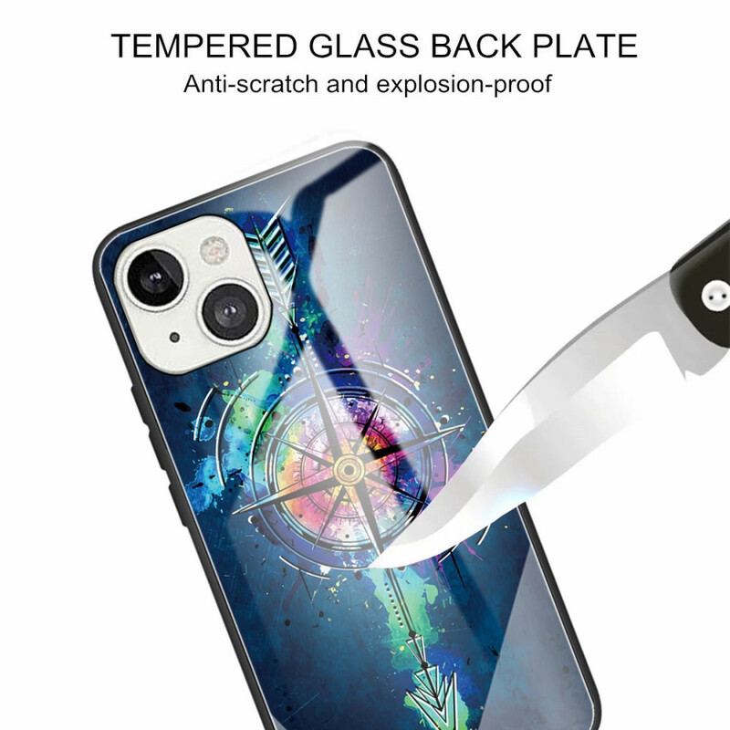 Coque iPhone 13 Mini Verre Trempé Rose des Vents